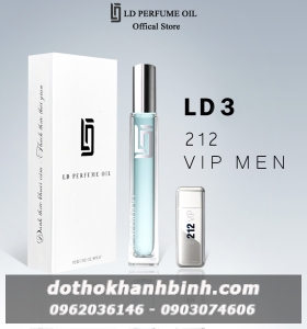 Nước Hoa Nam LD Perfume OIL Hương 212 Vip Men , Tinh Dầu Thơm Chai Mini 12ml Sành Điệu LD03