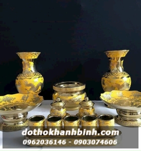 bộ Đồ Thờ Rồng vàng 3D