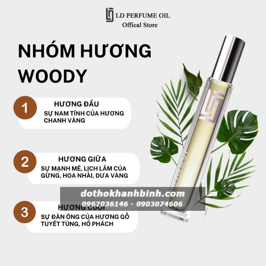 Nước Hoa Nam LD PERFUME OIL LD4 Hương Bleu deChael Nam Tính, Tinh Dầu Thơm Lọ Mini 12ml
