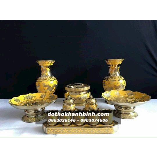 bộ Đồ Thờ Rồng vàng 3D
