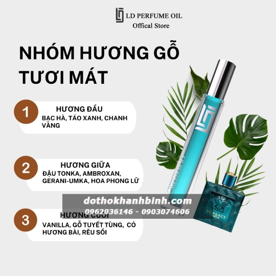 Nước Hoa Nam Tính LD PERFUME OIL Hương Veac Eos LD11, Tinh Dầu Thơm Nam Chai Mini 12ml