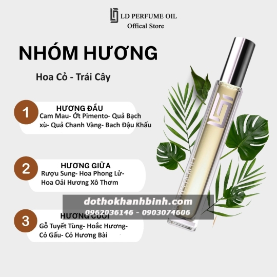 Nước Hoa Nam LD Perfume OIL Hương King DG , Tinh Dầu Thơm Chai Mini 12ml Sành Điệu LD13