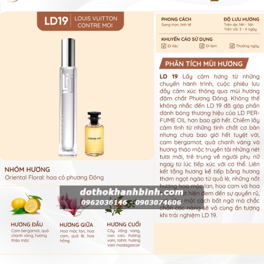 Nước Hoa Nữ LD Perfume OIL Hương Louis Vuiton Contre Moi , Tinh Dầu Thơm Chai Mini 12ml Sang Trọng LD19