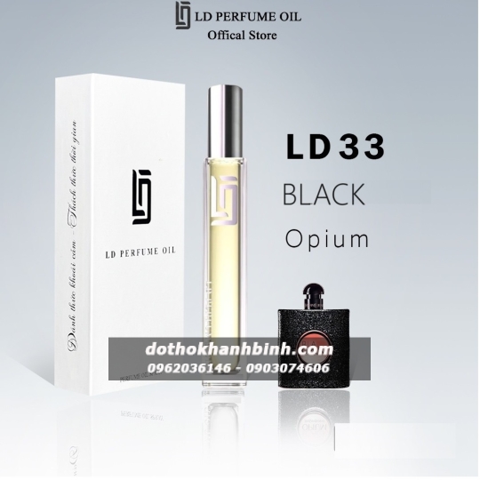 Nước Hoa Nữ LD Perfume OIL LD33 Hương Black Opium , Tinh Dầu Thơm Chai Mini 12ml Ngọt Ngào Huyền Bí 